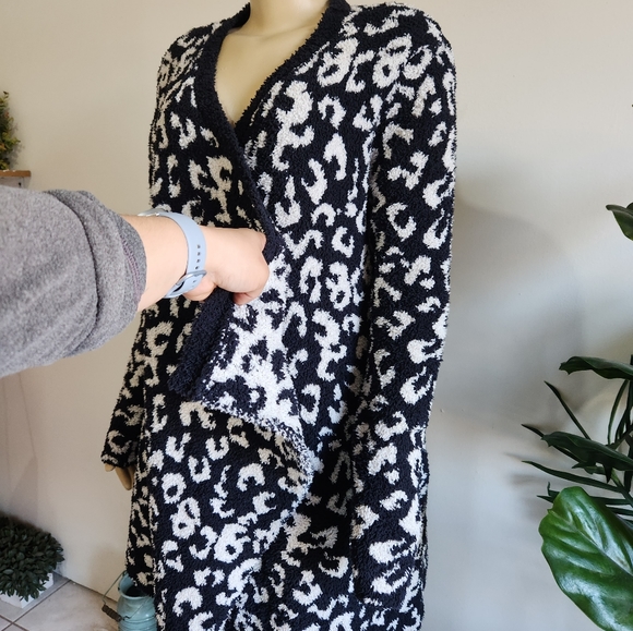UGG Phoebe Knit Wrap Long Sleeve Cardigan Leopard Print Size L Women Soft - Picture 11 of 16